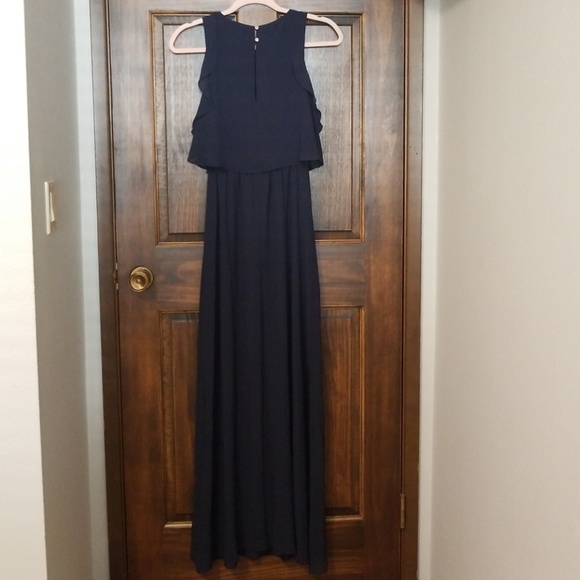 H&M Navy Blue Long Flowy Dress - Picture 3 of 4